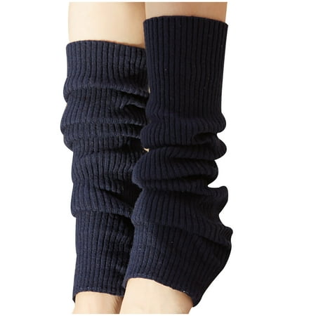 

iOPQO Socks For Women Thigh High Socks Warm Women Knitting Anklets Winter Solid Keep Warm Leggings Womens Socks Dark blue One Size