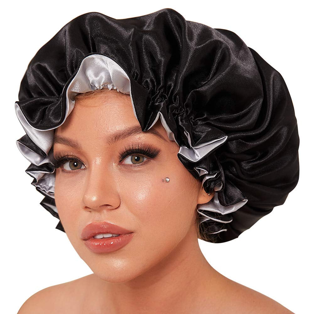 Silk Bonnet for Natural Hair Bonnets for Black Women, Satin Bonnet for Long Hair  Cap for Sleeping, Large Silk Hair Wrap for Curly Hair Bonnet for Sleeping