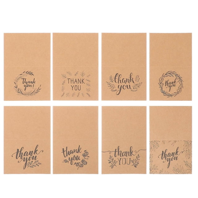 16 Sets Thank You Cards Kraft Paper Thank You Gift Card Greeting Card for Small Business