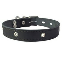 genuine leather studded dog collar, black, 1 wide. fits 13-17.5 neck size