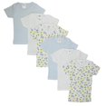 thumbnail image 1 of CS-058M-058M Filles Pastel Variété Manches Courtes Tour T-shirts&44; Bleu & Blanc - Moyen, 1 of 1