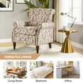 thumbnail image 6 of Floral Accent Chairs 2 Pieces Upholstered Yellow Armchairs Bedroom Living Room, 6 of 9