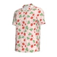 thumbnail image 2 of Balery Strawberry And Flowers Printed Men’s Short Sleeve Polo Shirt, Midweight Men's Shirt,Golf Polo shirts -Large, 2 of 9
