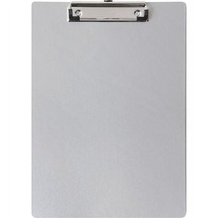 Business Source Aluminum Clipboard - 8 1/2" x 11" - Low-profile - Aluminum - Silver - 1 Each | Bundle of 5