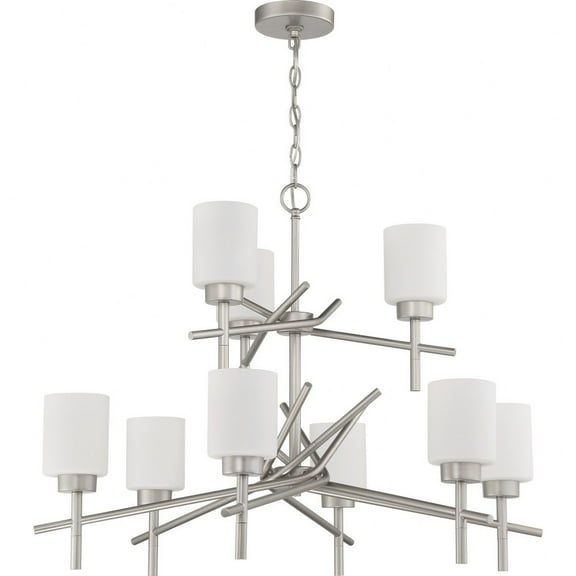 Craftmade 54629 Cadence 9 Light 32" Wide Pillar Candle Chandelier - Nickel