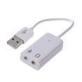 thumbnail image 1 of 3.5mm Microphone Earphone Socket USB 2.0 Sound Card Speaker Audio Adapter White, 1 of 3