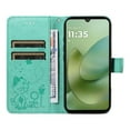 thumbnail image 5 of For Motorola Moto G06 4G 6.88" Cat&Bee Patterned Embossed Strong Magnetic Attachment/Closure, Card Slots/Pocket, PU Leather Flip Wallet Case ﻿,Green,For Motorola Moto G06 4G, 5 of 8