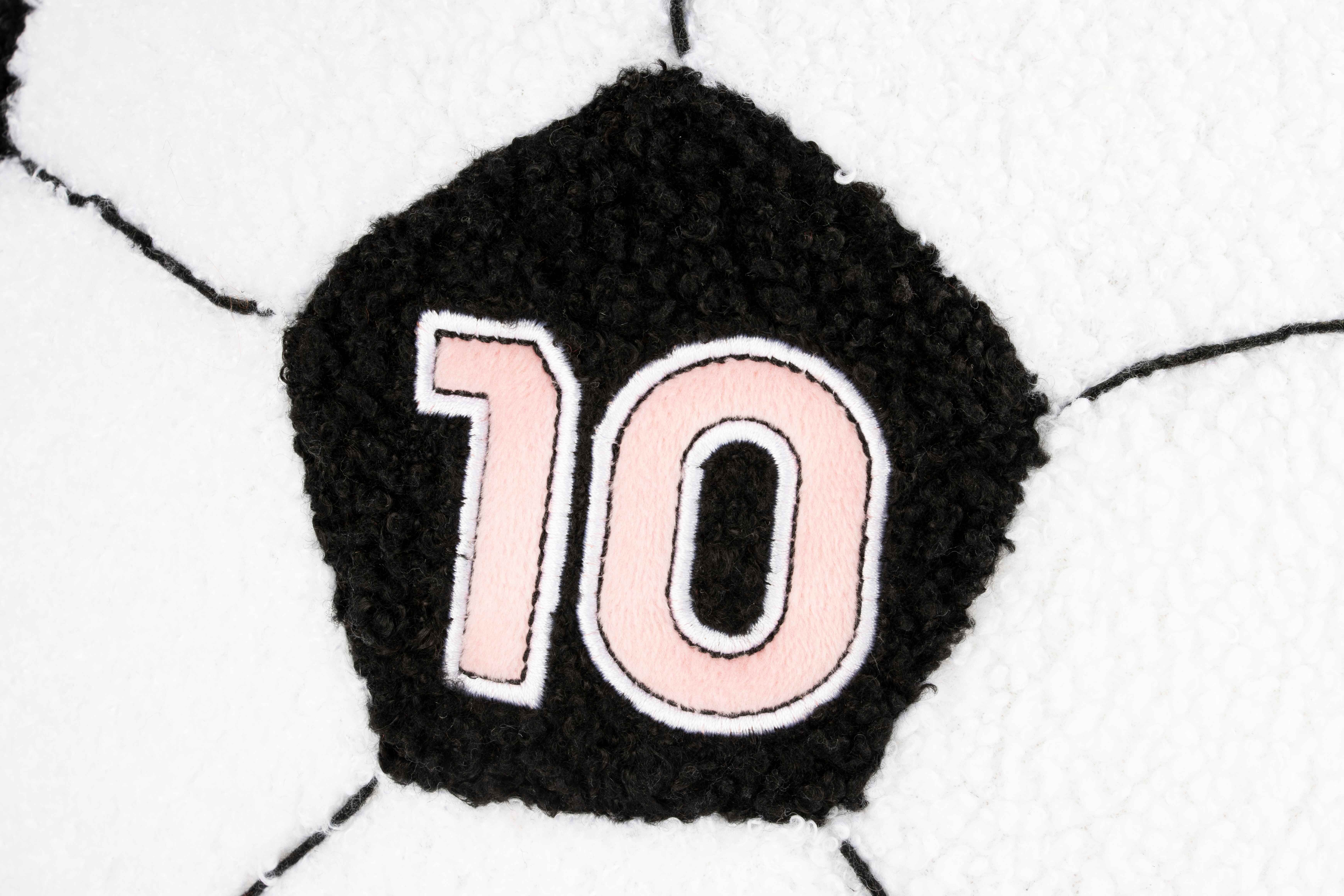 Messi 12" Soccer Ball Pillow Buddy, Polyester, Black & White, Messi