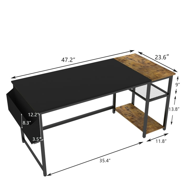 47 inch black desk discount