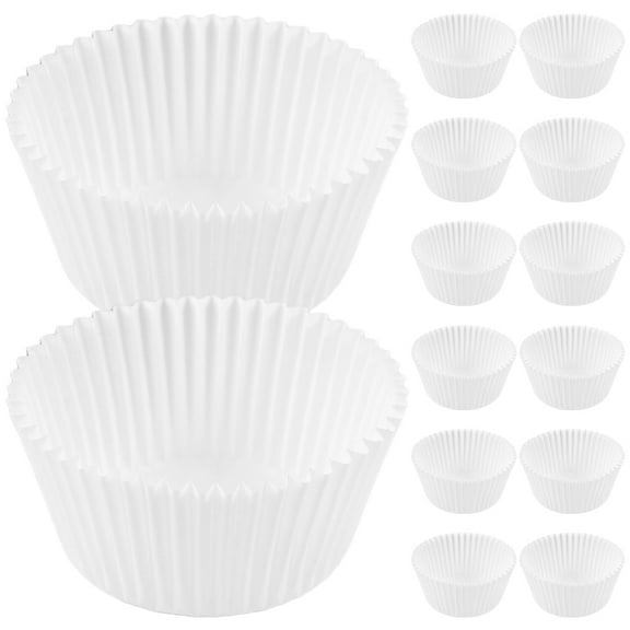 MERRYHAPY White 500-Pack Oil Resistant Round Paper Baking Cups for and Muffins, Non-Stick Baking Liners