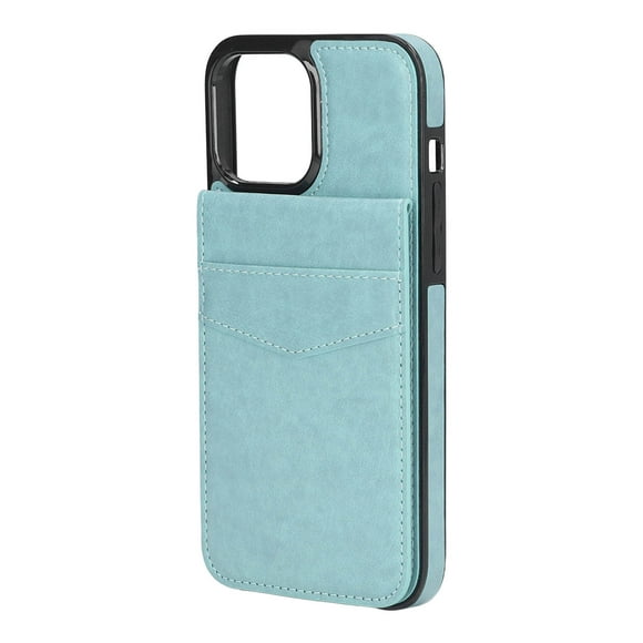 ZOUSSIQI Mobile Phone Leather Case Magnetic Buckle Phone Case Wallet with Credit Card Holder for IPhone 13 Pro Max 6.7inch Mint Green EL225#32538