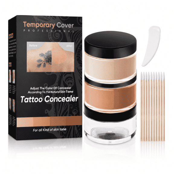 Wundmed Full Coverage Tattoo Cover Up Cream,Skin Concealer Makeup, Full Coverage
