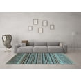 thumbnail image 3 of Ahgly Company Indoor Square Abstract Light Blue Modern Area Rugs, 4' Square, 3 of 4
