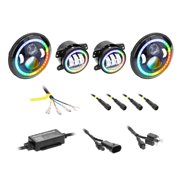 Metra JP-707RGBKT 7" Chasing Halo LED Headlights & 4" Fog Lights w/ Controller