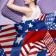 thumbnail image 4 of Independence Day Blanket Party Blanket Flannel Bed Blanket USA Flag Day Themed Sofa Throw Blanket, 4 of 6