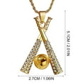 thumbnail image 3 of Daolelai Baseball Bat Diamond Gold-Plated Necklace, 3 of 8