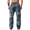 thumbnail image 7 of LTTVQM Men's Casual Outdoor Camo Trousers All Purpose Digital Pixel Camo All Over Digital Print Lightweight Breathable Summer Beach Full Length Pants Blue 3XL, 7 of 7
