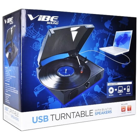 VIBE Sound VS-2002-SPK USB Turntable/Vinyl Archiver Record Player w/Speakers