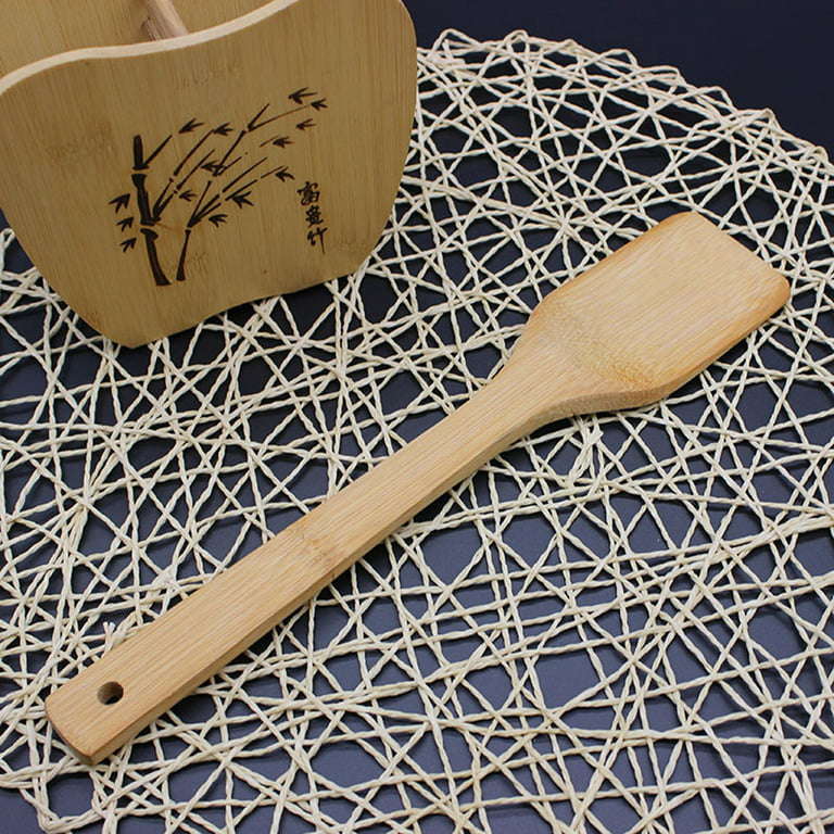 WANYNG Kitchen Bamboo spatula Wooden Cooking Utensil 5 Spoon Spatula Tools  Kitchen Mixing Piece Set Kitchen，Dining & Bar Cooking Utensils Beige