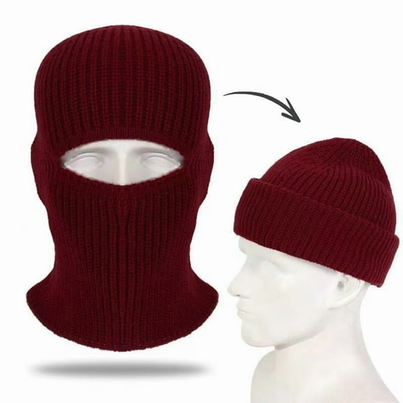 Thick Woolen Hat, Integrated Balaclava Design Combines Hat