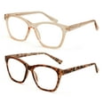thumbnail image 4 of 2 Pairs Women Large Translucent Optical Frame Reading Glasses - Clear Lens Fashion Reader ZT104 +3.00, 4 of 5