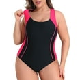 thumbnail image 3 of Charmo Plus Size Swimsuit for Womens One Piece Athletic Racerback Bathing Suits, 3 of 6