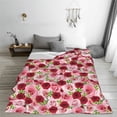 thumbnail image 5 of Honeii Rose Flowers Print Fleece Blanket - Throw Blanket for Bed, Sofa, Couch, Camping, and Travel , Microplush Ultra Soft Warm Blanket-60"x50", 5 of 7
