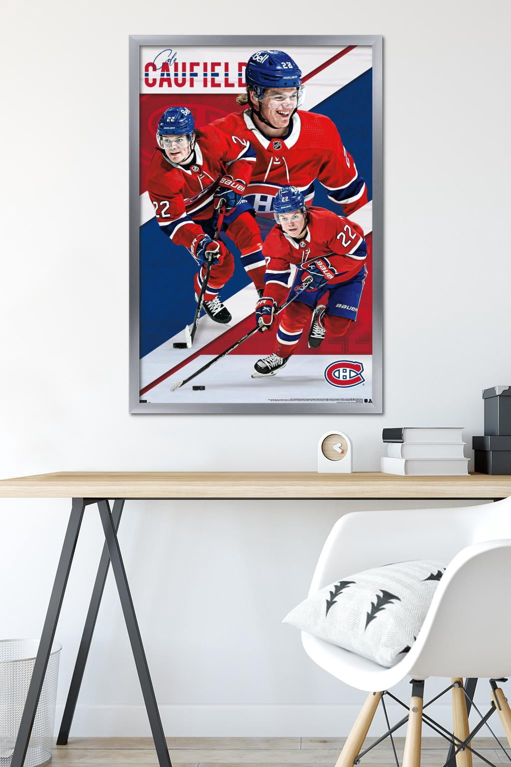 NHL Montreal Canadiens - Cole Caufield 22 Wall Poster, 22.375" x 34" Framed