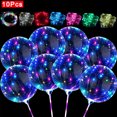 thumbnail image 2 of 10 globos de colores, globo LED Bobo, globo de burbuja transparente, cadena de luces brillantes con palos, suministros para fiestas de Halloween y Navidad, 2 of 5