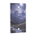 thumbnail image 2 of Yayeee Blank Wall Plate Cover 1-Gang 4.5"x2.7" Home Unused Decorative Outlet, Moonlight Mountain, 2 of 7