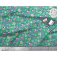 thumbnail image 2 of Soimoi Green Cotton Duck Fabric Artistic Floral Print Fabric by the Yard 42 Inch Wide, 2 of 3