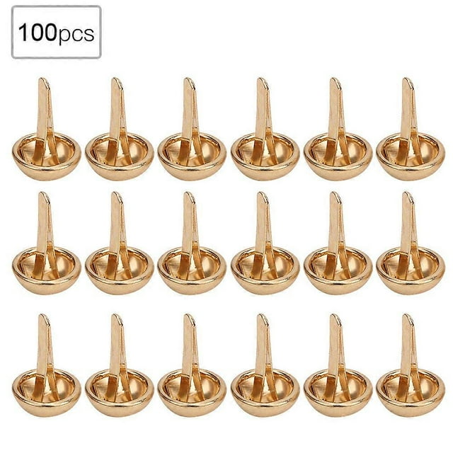 100 Pcs Mushroom shaped Decoration Rivets DIY Accessories for Bags Shoes Hats Clothes(10mm Gold )