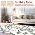 thumbnail image 2 of Flatwoven High Traffic Area Rug, Elegant Botanical Floral Tapestry With Intricate Vine, Non Slip, Stain Resistant, Washable Area Rugs for Living Room, Bedroom(Ivory, 4X6), 2 of 8