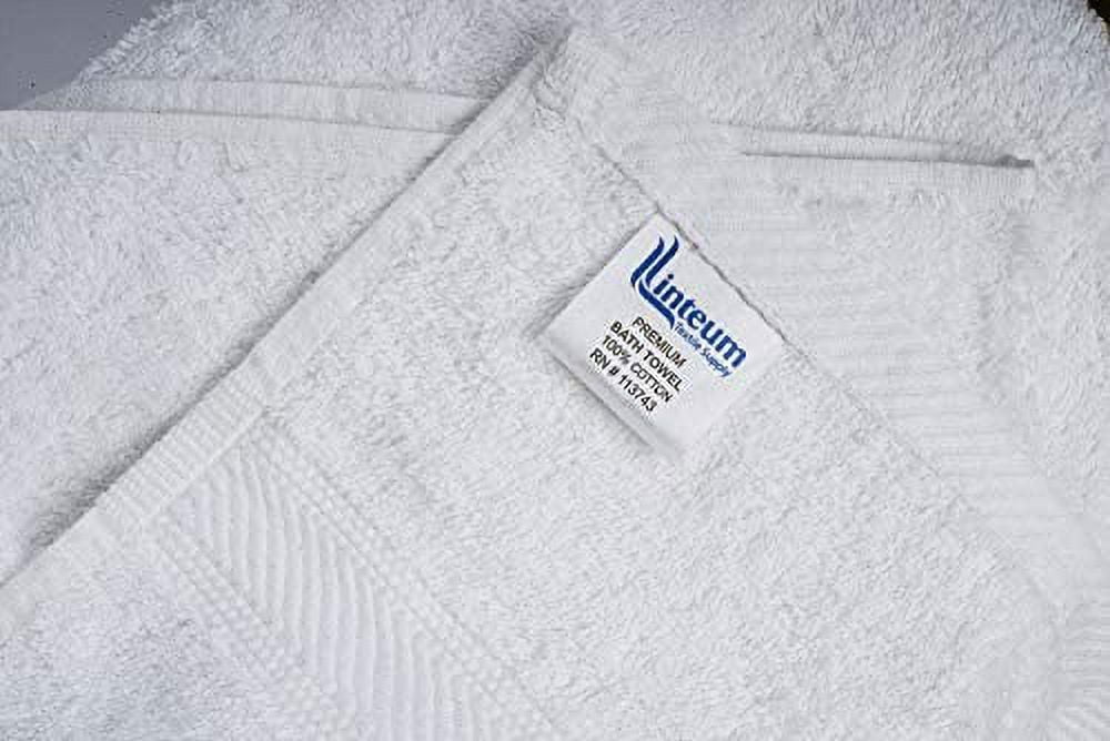 Linteum Textile 100% Cotton Hotel-Quality White Bath Towels 27x52 in. 6-Pack