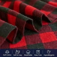 thumbnail image 4 of 4-Piece Cotton Flannel Sheet Set, Deep Pocket Fitted, King, Buffalo Check Burgundy, 4 of 5