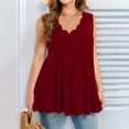 thumbnail image 2 of CHUMUD Plus Size Workout Tank Tops for Women Athletic Loose Fit Top Trendy Sleeveless Ruffle V-Neck Babydoll Gym, 2 of 5