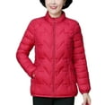 thumbnail image 1 of MAWCLOS Ladies Lightweight Solid Color Puffer Coats Winter With Pockets Down Jackets Big Red 3XL, 1 of 4