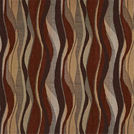 Chenille Upholstery - Designer Fabrics F531 54 in. Wide Red, Gold And Grey, Abstract Striped Chenille Upholstery Fabric