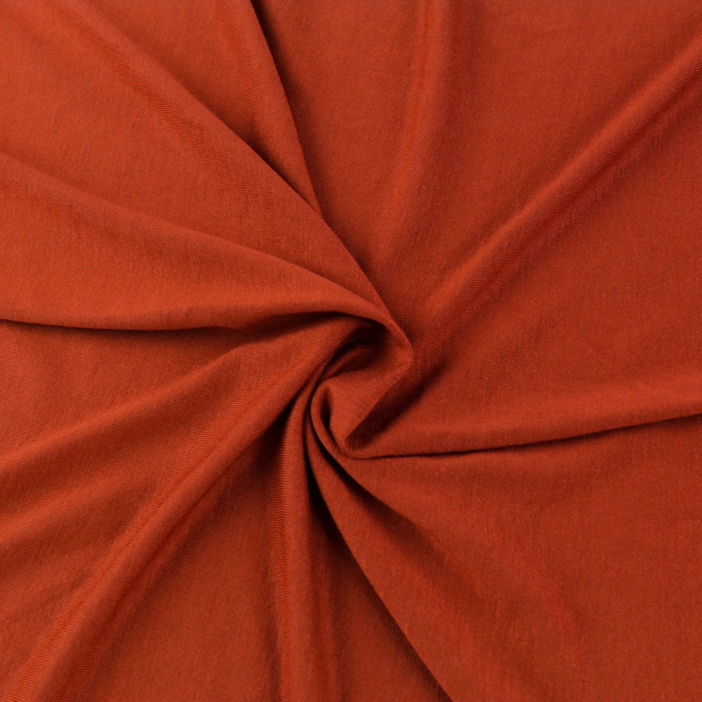 Rust Rayon Jersey Stretch Knit Fabric Medium Weight/ 180 GSM by the