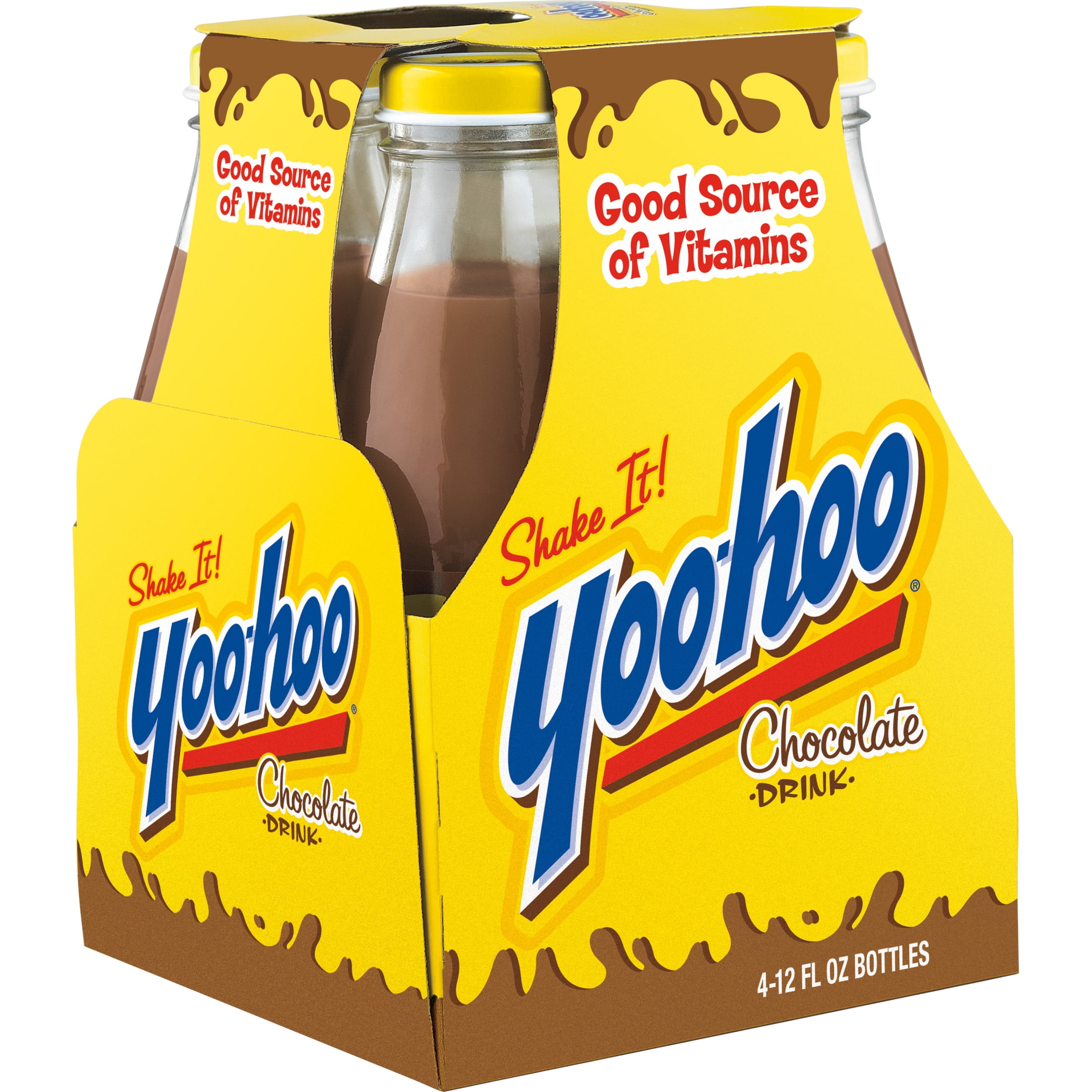 Yoo-hoo Chocolate Drink, 12 fl oz, 4 Pack Glass Bottles