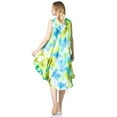 thumbnail image 2 of Sakkas Neja Women's Casual Maxi Summer Sleeveless Loose Fit Tie Dye Tank Dress - 19251-GreenPurple - One Size Regular, 2 of 5