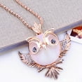 thumbnail image 2 of Teissuly Rose Gold Retro Antique Alloy With Rhinestone Crystal Owl Necklace, 2 of 8