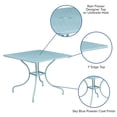 thumbnail image 3 of Bowery Hill 28" Square Steel Flower Print Patio Dining Table in Sky Blue, 3 of 7