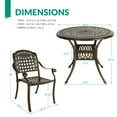 thumbnail image 4 of VIVIJASON 5-Piece Patio Furniture Dining Set, All-Weather Cast Aluminum Outdoor Conversation Set, Include 4 Chairs and a 35.2" Round Table w/Umbrella Hole for Balcony, Lawn, Garden, Backyard, 4 of 7