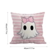 thumbnail image 3 of Pink Halloween Pumpkin Pillow Covers, 18''x18'' Boo Ghost Decor | Fabric Pink Halloween Pillow Covers with Pumpkin Ghost Design, Sofa Bedroom Fall Decor, 3 of 6