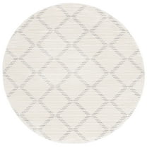 SAFAVIEH Neptune Myles Diamond Area Rug, Ivory/Grey, 6'7" x 6'7" Round