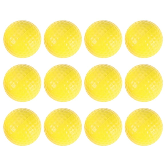 KAKOWELY 12pcs Professional Golfing Practice Balls Indoor Training Golfs Balls (Yellow),1.65"X1.65"X1.65"