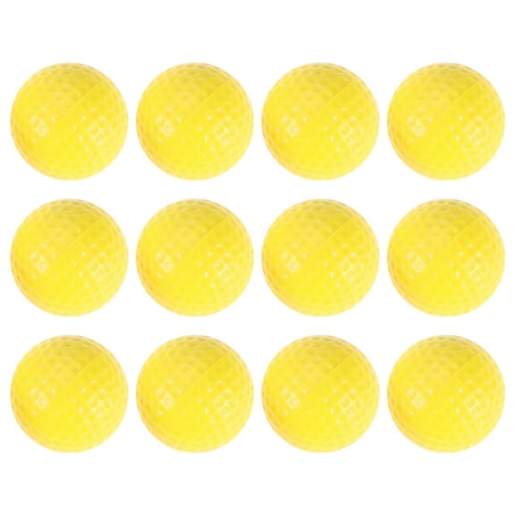 Monyance indoor training balls 12pcs Professional Elastic Practice Balls for Golf Swing Training - Yellow(1.65X1.65X1.65Inches)