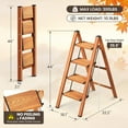 thumbnail image 3 of 4 Step Ladder, Folding Step Stool with Anti-Slip Wide Pedal, Aluminum Material Lightweight Yet Sturdy, 300 Lbs Load, Cute Modern Apperance for Indoor Household Spaces, 3 of 7