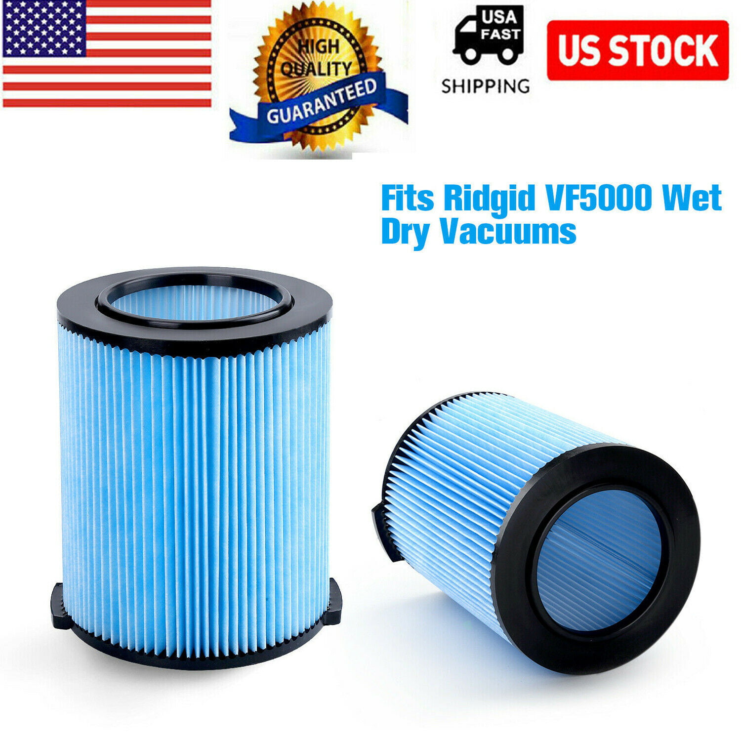 USA RIGID Shop Vac Filter Reusable 3 Layer Washable 5 Gal Wet Dry Vacuum VF5000 